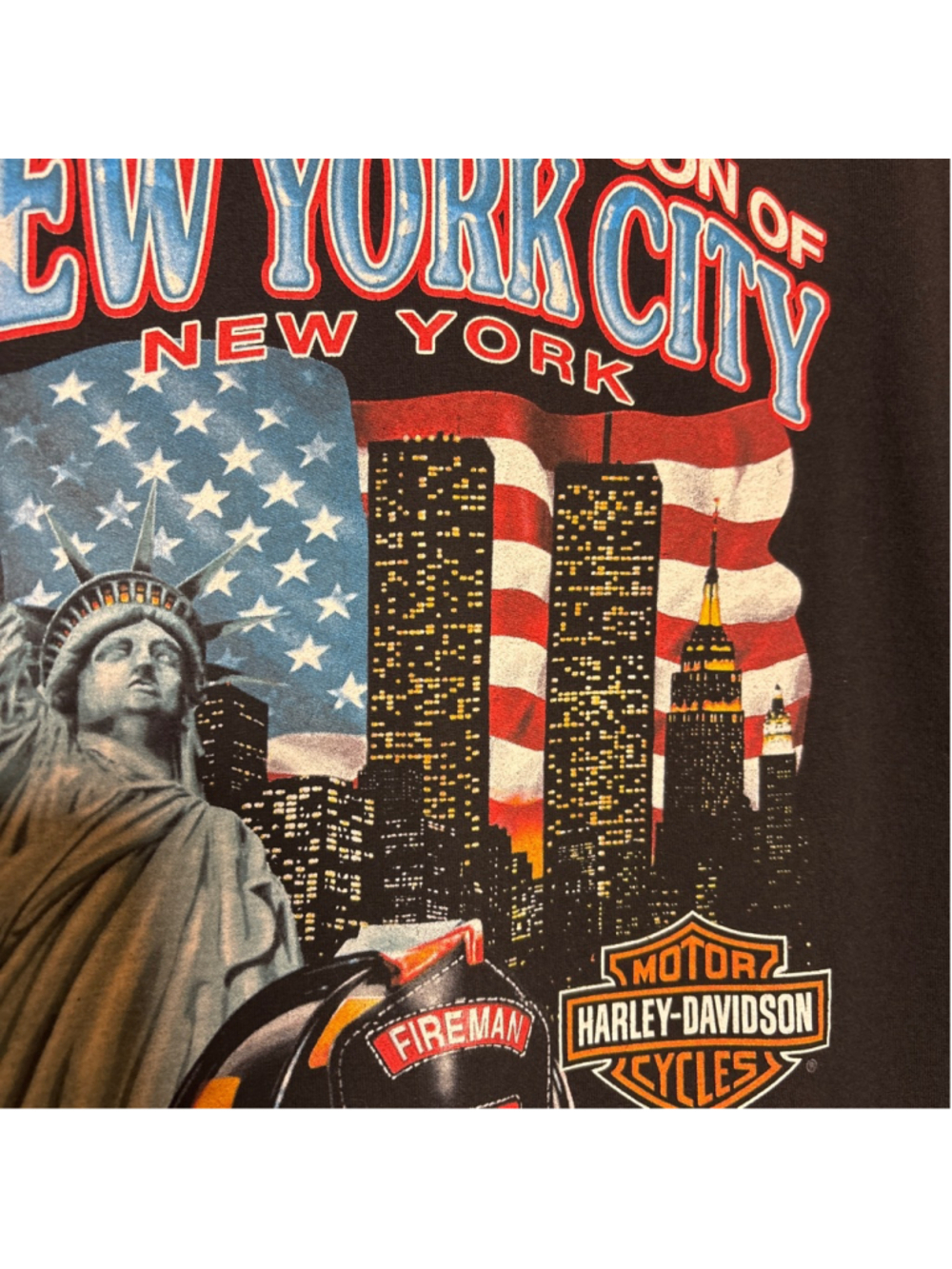 Harley-Davidson New York 9-11 vintage tee, NY fireman, Twin Towers, vintage XL - Picture 3 of 9